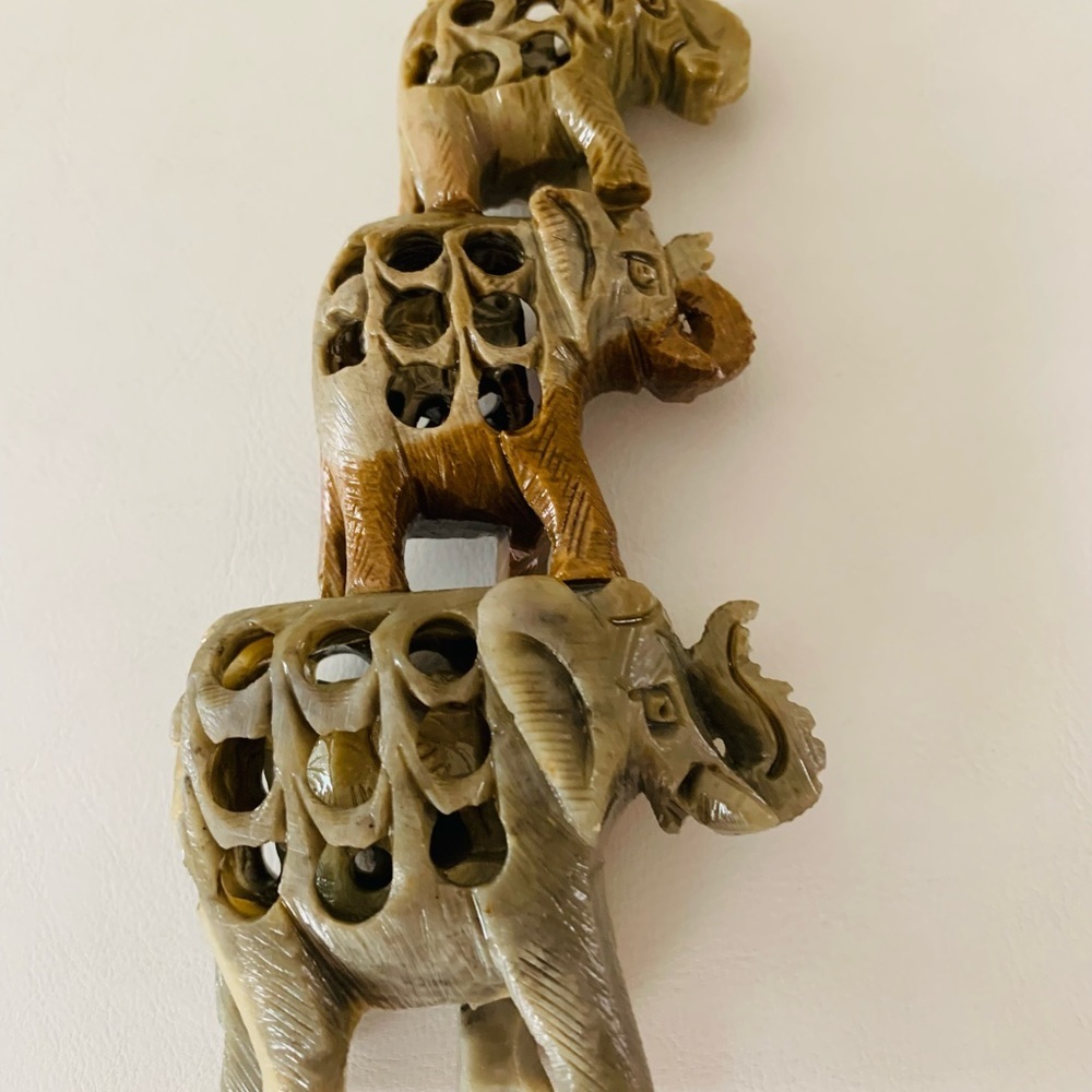 Handcrafted Elephant Sculpture in Brown and Gray - Picture 7 of 7